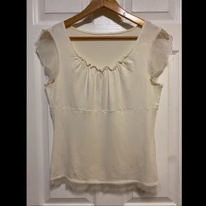 Cream ruffle blouse